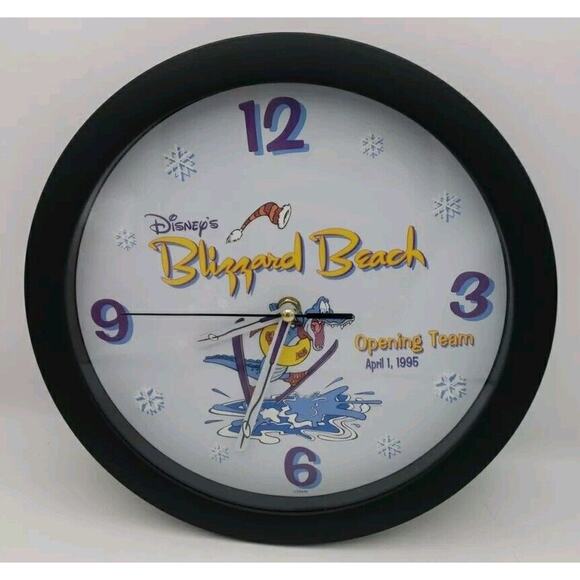 RARE 90s 1995 WALT DISNEY WORLD BLIZZARD BEACH OPENING TEAM CAST MEMBER CLOCK